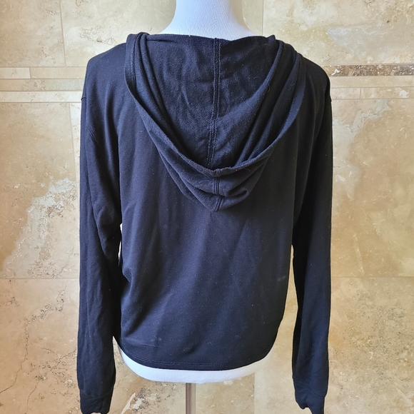 Black laceup sweatershirt with hood - Picture 2 of 2